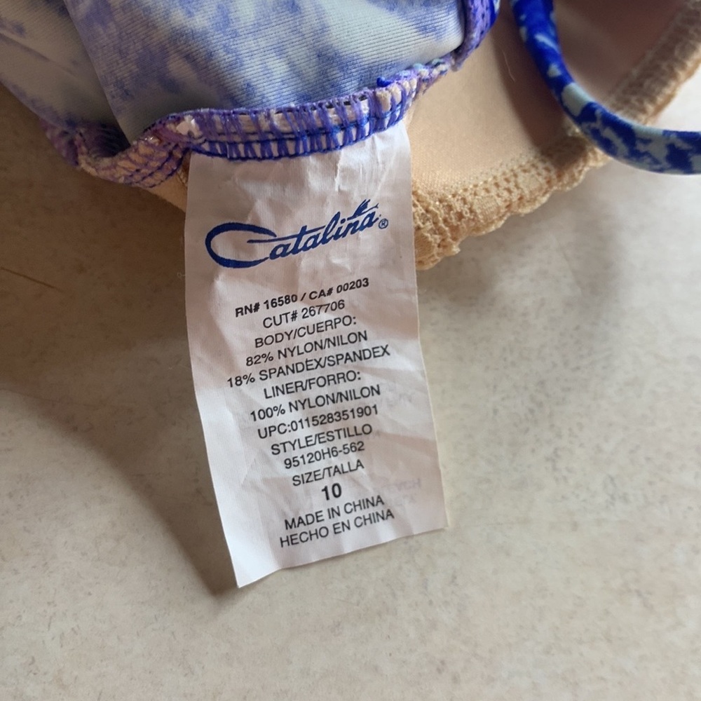 Catalina Blue and White Floral One Piece Bathing Suit - Picture 11 of 11